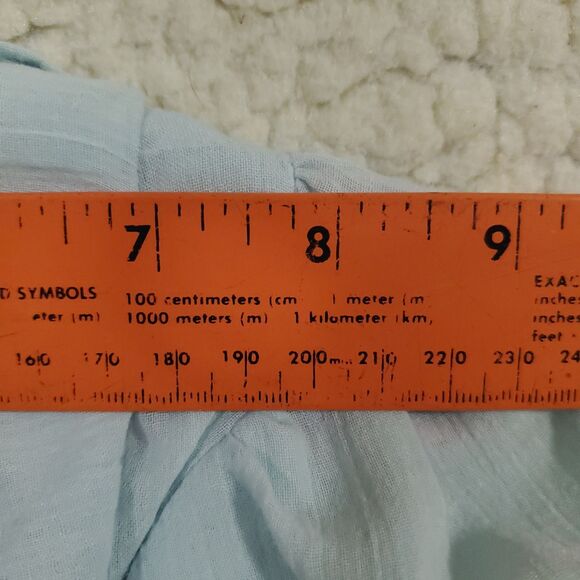 Vintage Girls Handmade Blue Dress Puff Sleeves Back Bow Bodice Pleats & Ruffles - Picture 7 of 11